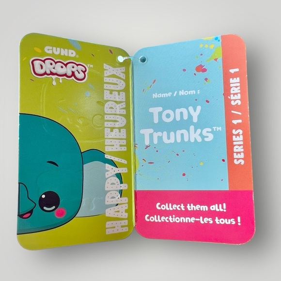 GUND Drop Elephant plush Stuffed Animal Blue-Green Series 1 Tony Trunks Soft New - Picture 8 of 15